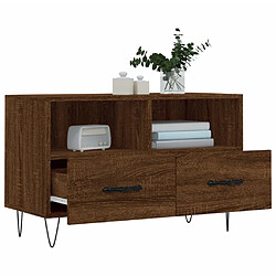 Acheter Maison Chic Meuble TV scandinave - Banc TV pour salon Chêne marron 80x36x50 cm Bois d'ingénierie -MN89781