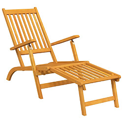 Helloshop26 Lot de deux chaise longue transat d'extérieur avec repose-pieds acacia solide 02_0011888