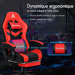 Avis ALFORDSON Chaise Gaming Chaise de Bureau LED et Massant 8 Points Rouge et Noir