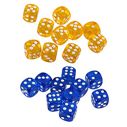 Pack de 20pcs acrylique Six faces D6 dés pour DND TRPG Party Board Game Toys