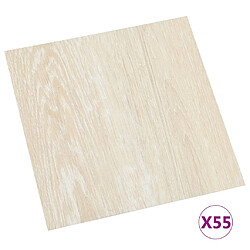 vidaXL Dalles de plancher autoadhésives 55 pcs PVC 5,11 m² beige