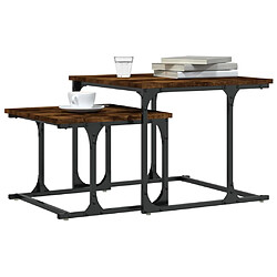 Avis Maison Chic Lot de 2 Table basse gigogne,Table Console pour salon chêne fumé bois d'ingénierie -MN68278