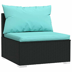 Acheter Maison Chic Salon de jardin 5 pcs + coussins - Mobilier/Meubles de jardin - Table et chaises d'extérieur Résine tressée Noir -MN20363