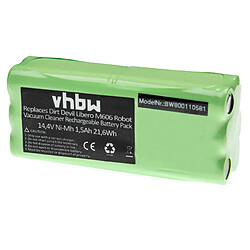 vhbw NiMH Batterie 1500mAh (14.4V) pour appareil électroménager aspirateur Dirt Devil M612 Spider 2.0 comme R1-L051B.