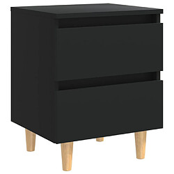 Avis Maison Chic Lot de 2 Tables de chevet avec pieds en pin - Tables de Nuit Noir 40x35x50 cm