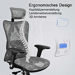 Acheter Decoshop26 Fauteuil de bureau siège et dossier de forme ergonomique siège pivotant et réglable revêtement en maille noir 04_0006218