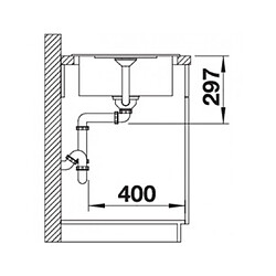 Blanco Evier à encastrer 525912 Metra 45S compact, 1 cuve + égouttoir