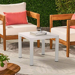 Ahd Amazing Home Design Table basse carré 45x45 cm café bar jardin intérieur extérieur Aviat, Couleur: Blanc