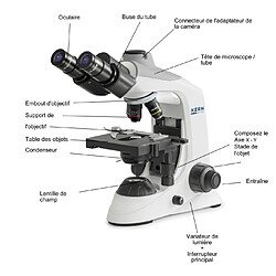 Avis Kern sohn Kern - Microscope à lumière transmise OBE-12, binoculaire HWF 10x/Ø 18 mm achromatique 4x/10x/40x - OBE 122