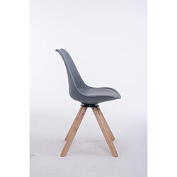 Avis Decoshop26 Chaise de salle à manger x1 chaise visiteur assise pivotant à 360° en PVC et plastique gris piètement en bois carré clair 10_0003467