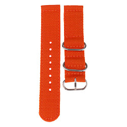 bracelet en nylon avec boucle en acier inoxydable orange 18 mm