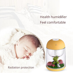 Wewoo Humidificateur d'Air jaune 2 W Portable Mini Micro Paysage Conception USB Charge Aromathérapie Air avec LED Lumière Colorée, Capacité du réservoir d'eau: 180ML, DC 5V pas cher