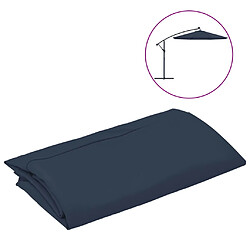 vidaXL Tissu de remplacement pour parasol déporté Bleu 350 cm