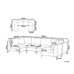 Avis Beliani Canapé panoramique modulable en velours gris 6 places EVJA