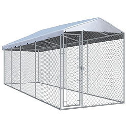 vidaXL Chenil extérieur avec toit pour chiens 760x190x225 cm