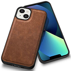 Coque en TPU + PU anti-rayures, rétro pour votre iPhone 13 mini 5.4 pouces - marron