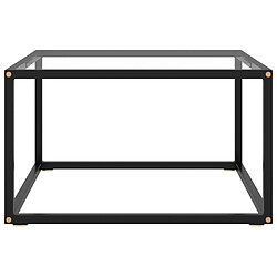 vidaXL Table basse Noir avec verre trempé 60x60x35 cm