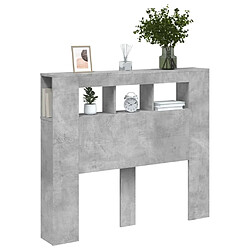 Acheter Maison Chic Tête de lit scandinave à LED,meuble de chambre gris béton 120x18,5x103,5cm bois d'ingénierie -MN95291