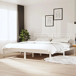 vidaXL Cadre de lit sans matelas blanc bois massif 200x200 cm