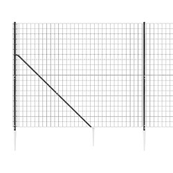 Avis vidaXL Clôture en treillis métallique et ancrage anthracite 1,6x25 m