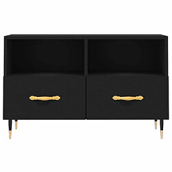 Maison Chic Meuble TV scandinave - Banc TV pour salon Noir 80x36x50 cm Bois d'ingénierie -MN95609 pas cher