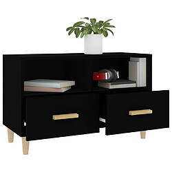 Maison Chic Meuble TV scandinave - Banc TV pour salon Noir 80x36x50 cm Bois d'ingénierie -MN14506 pas cher