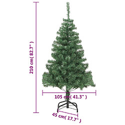 vidaXL Arbre de Noël artificiel et support Acier 210 cm 910 branches pas cher