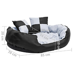 vidaXL Coussin réversible lavable pour chien Gris et noir 85x70x20 cm pas cher