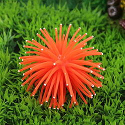 Wewoo Décoration aquarium Orange 3 PCS Articles TPR Simulation Sea Urchin Ball Corail avec Point, Taille: L, Diamètre: 13cm