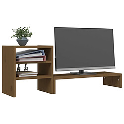 Avis vidaXL Support de moniteur Marron miel 81x20x30 cm Bois de pin solide