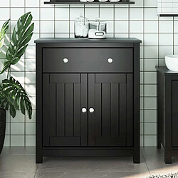 Maison Chic Armoire de salle de bain,Meuble de rangement,Meuble haut BERG noir 69,5x34x80 cm pin massif -GKD431889