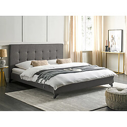 Beliani Lit double 180 x 200 cm gris AMBASSADOR