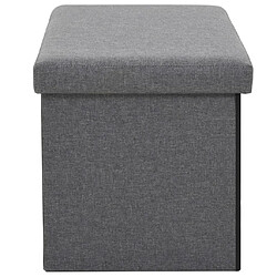 Avis vidaXL Banc de rangement pliable Faux lin 76 x 38 x 38 cm Gris foncé