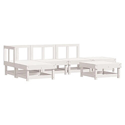 Avis Maison Chic Salon de jardin 6 pcs + coussins - Mobilier/Meubles de jardin - Table et chaises d'extérieur blanc bois massif -MN47810