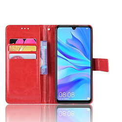 Wewoo Housse Coque Étui en cuir à rabat horizontal rétro Crazy Horse Texture pour Huawei Enjoy 9s P Smart + 2019avec support et fentes cartes et cadre photo rouge pas cher