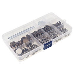 Avis 30 sets couture boutons-pression popper bouton en cuir 17mm