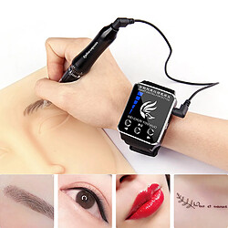 Universal Smartwatch Tattoo Machine Portable Permanent Maquillage Tattoo Grip Tool Pistolet Sourcils Lèvres Eyeliner Protéine Micro 0,18mm 0,251 RL Aiguille | Appareil de beauté pour la maison (noir)