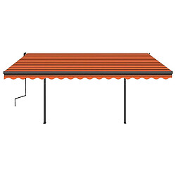 Acheter Maison Chic Auvent automatique de porte rétractable,Store banne,Marquise Brise-soleil poteaux 4x3,5 m Orange marron -GKD62935