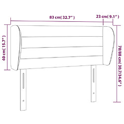 Acheter vidaXL Tête de lit avec oreilles Gris foncé 83x23x78/88 cm Tissu