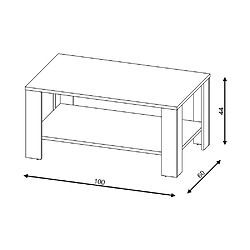 Avis Vivaldi Table Basse Tagus Blanc/Blanc