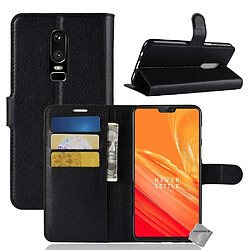 Htdmobiles Housse etui portefeuille pour OnePlus 6 + film ecran - NOIR