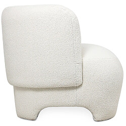 ICONIK INTERIOR Fauteuil Rembourré - Fauteuil en Tissu Bouclé - Magnolia Blanc pas cher