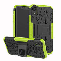 Wewoo Coque Pneu Texture TPU + PC Antichoc pour iPhone X / XS, avec support (Vert)