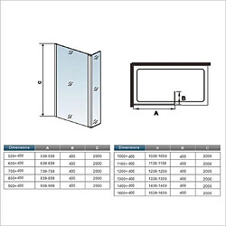 paroi de douche 110x200+40x200cm pas cher