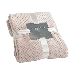 Amadeus Plaid damier 130 x 170 cm vieux rose.