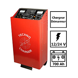 Tecnoweld Chargeur démarreur de batterie 12-24V AWELCO Charge 89A auto poids lourds 700 Ah TEC600 sur roues