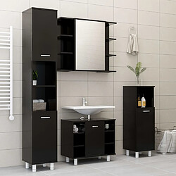 Avis Maison Chic Armoire de Bain | Ensemble de 3 meubles salle de bain Noir Aggloméré -GKD81427