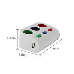 Wewoo HECHENGLI HC-703 En Plastique Shell 120 W 3 Sockets De Voiture Allume-Cigare Chargeur de avec 3.1A Deux Ports USB Et Coloré Indicateur Lumière pas cher