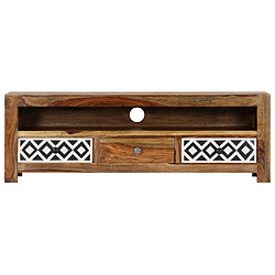 Avis Helloshop26 Meuble télé buffet tv télévision design pratique 120 cm bois de sesham solide 2502059