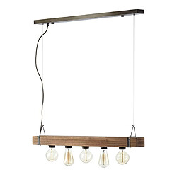 Brilliant (Lighting) WOODHILL-Suspension barre 5 lumières Métal et Bois L80cm Bois Brilliant